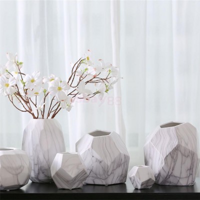 Geometric Marbling Ceramic Flower Vase Modern Home Office Wedding Decor_S   332608281005